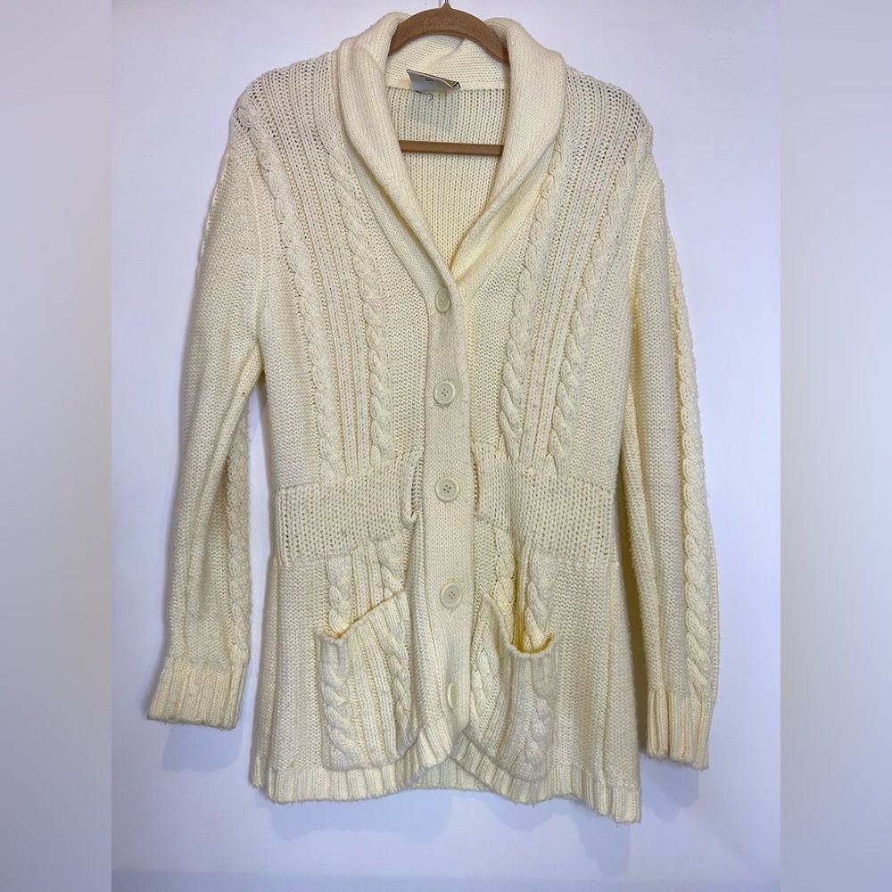 Cream Cable Knit Cardigan